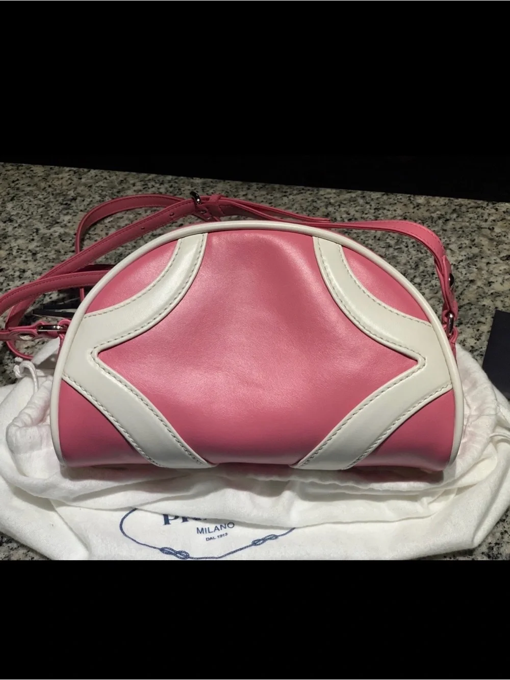 Calf skin Leather Prada Bowling cross body